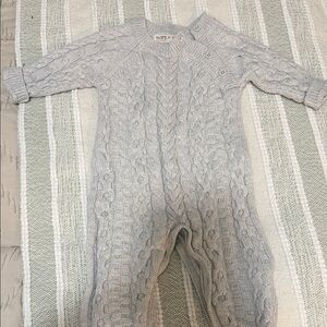 Cozy Knit Kids Footie in Light Gray